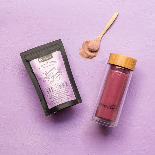 Nutraorgainics lunar latte smoothie recipe in a Fressko Flask