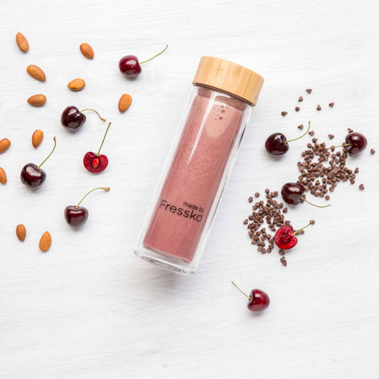 chocolate cherry milkshake in a Fressko flask