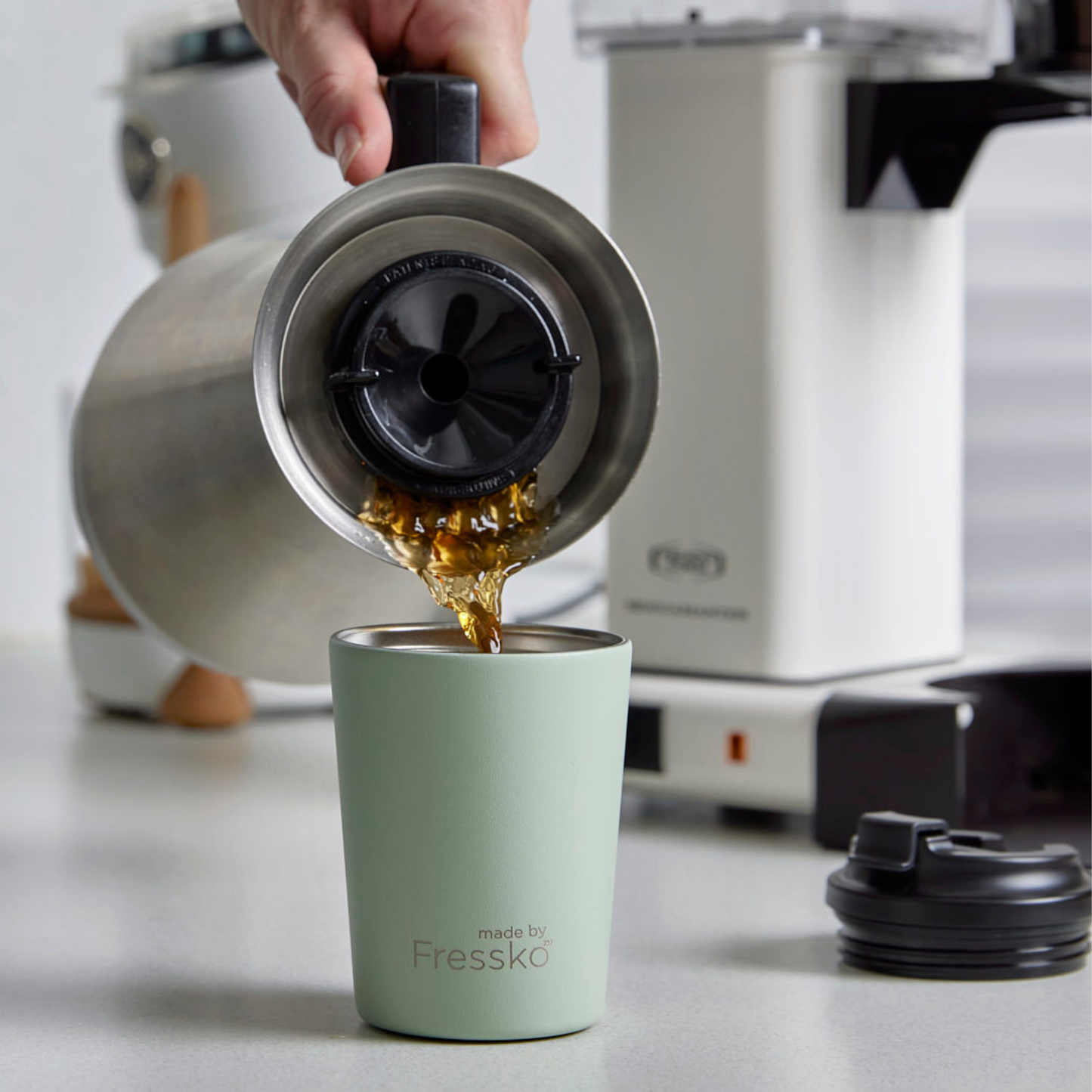 Reusable Cup | Bino | Sage | Stainless Steel | 227ml/8oz