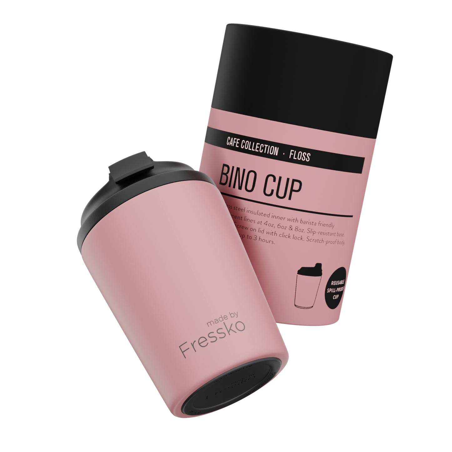 Reusable Cup | Bino | Floss | Stainless Steel | 227ml/8oz