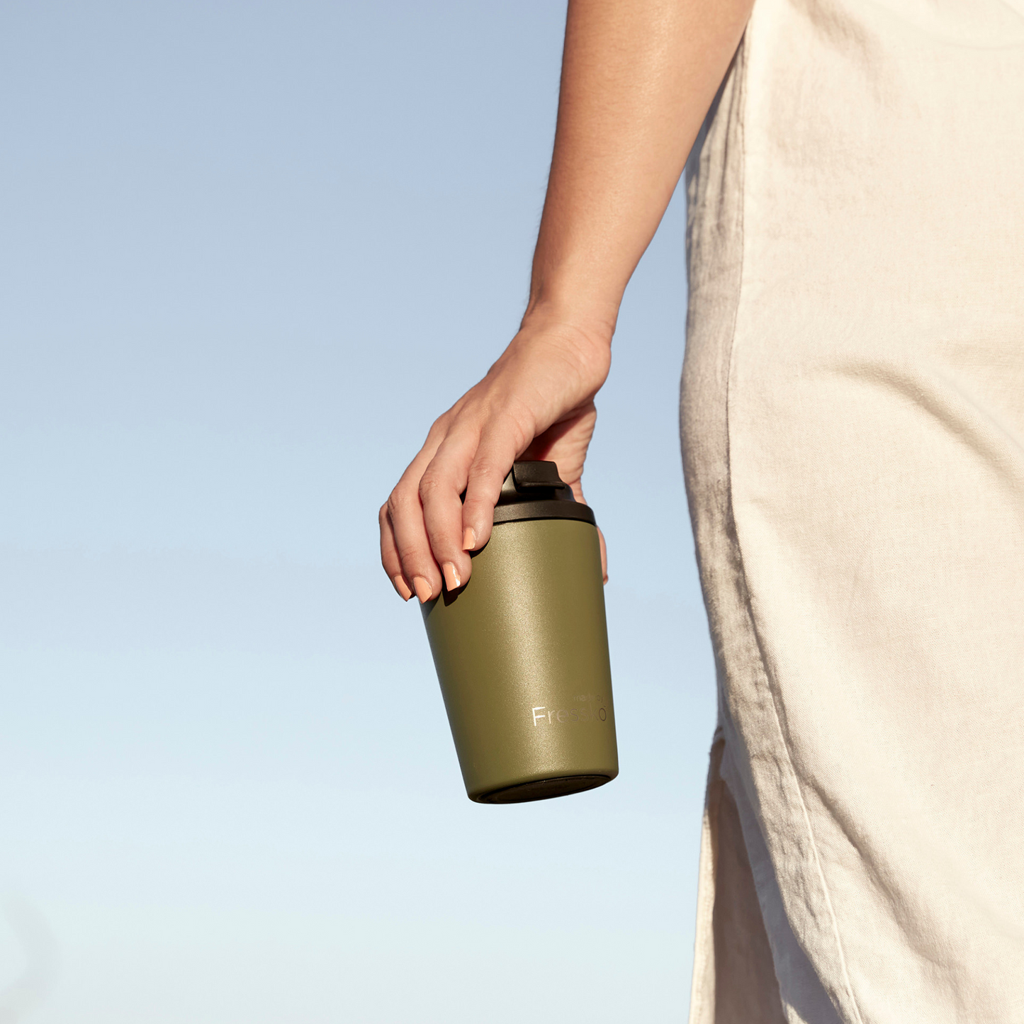 Reusable Cup | Camino | Khaki | Stainless Steel | 340ml/12oz