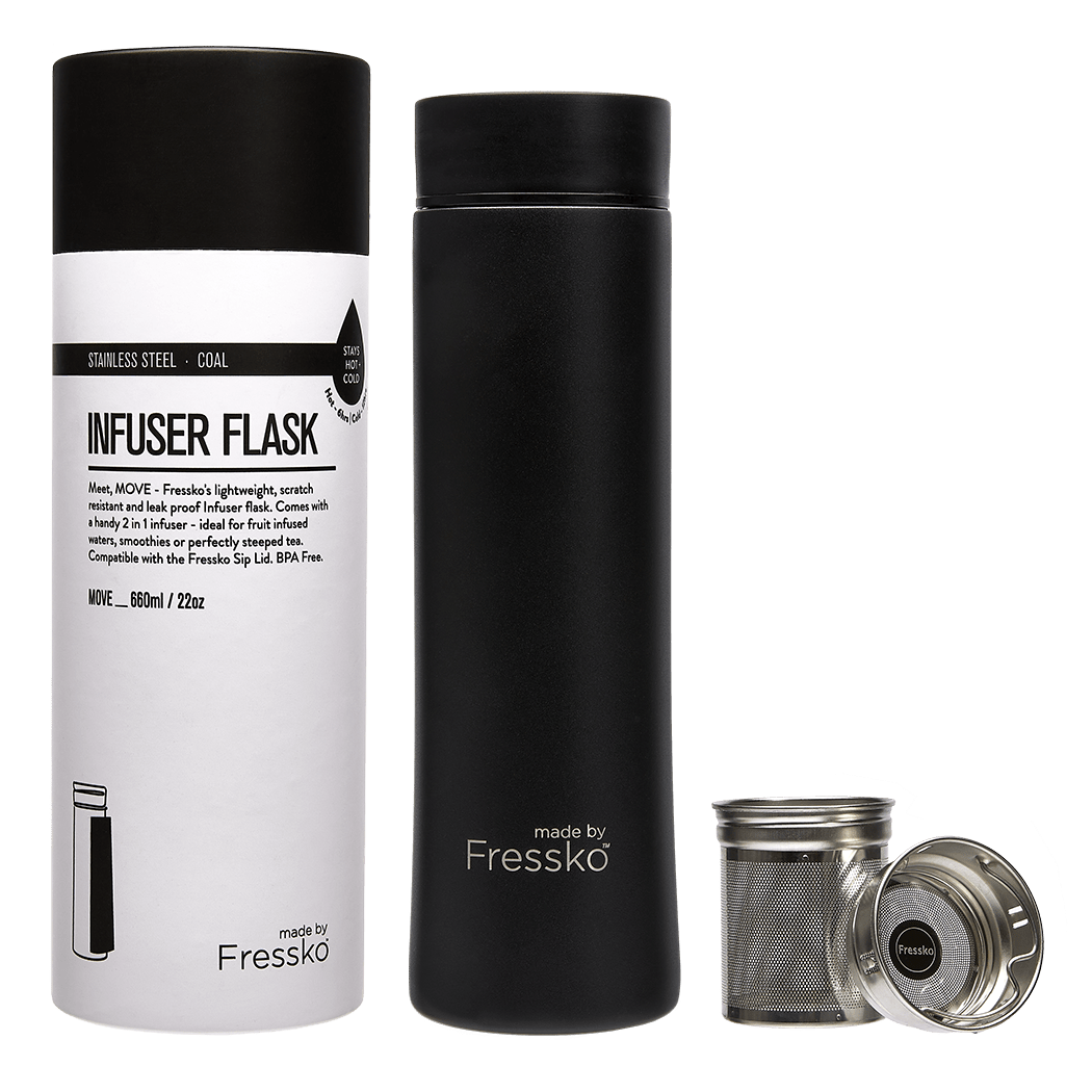 Infuser Flask | Move | Coal | Stainless Steel | 660ml/22oz