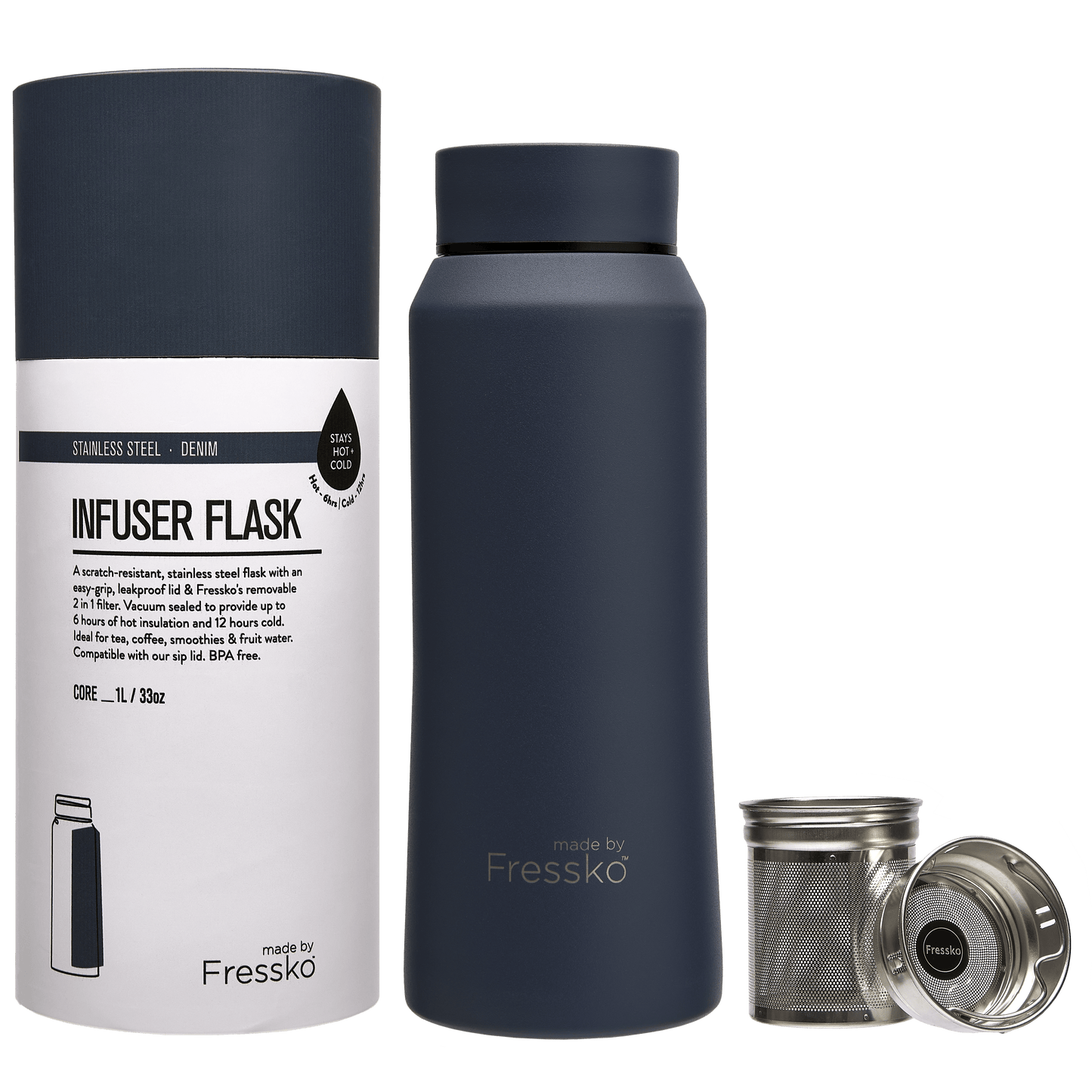 Infuser Flask | Core | Denim | 1L/33oz