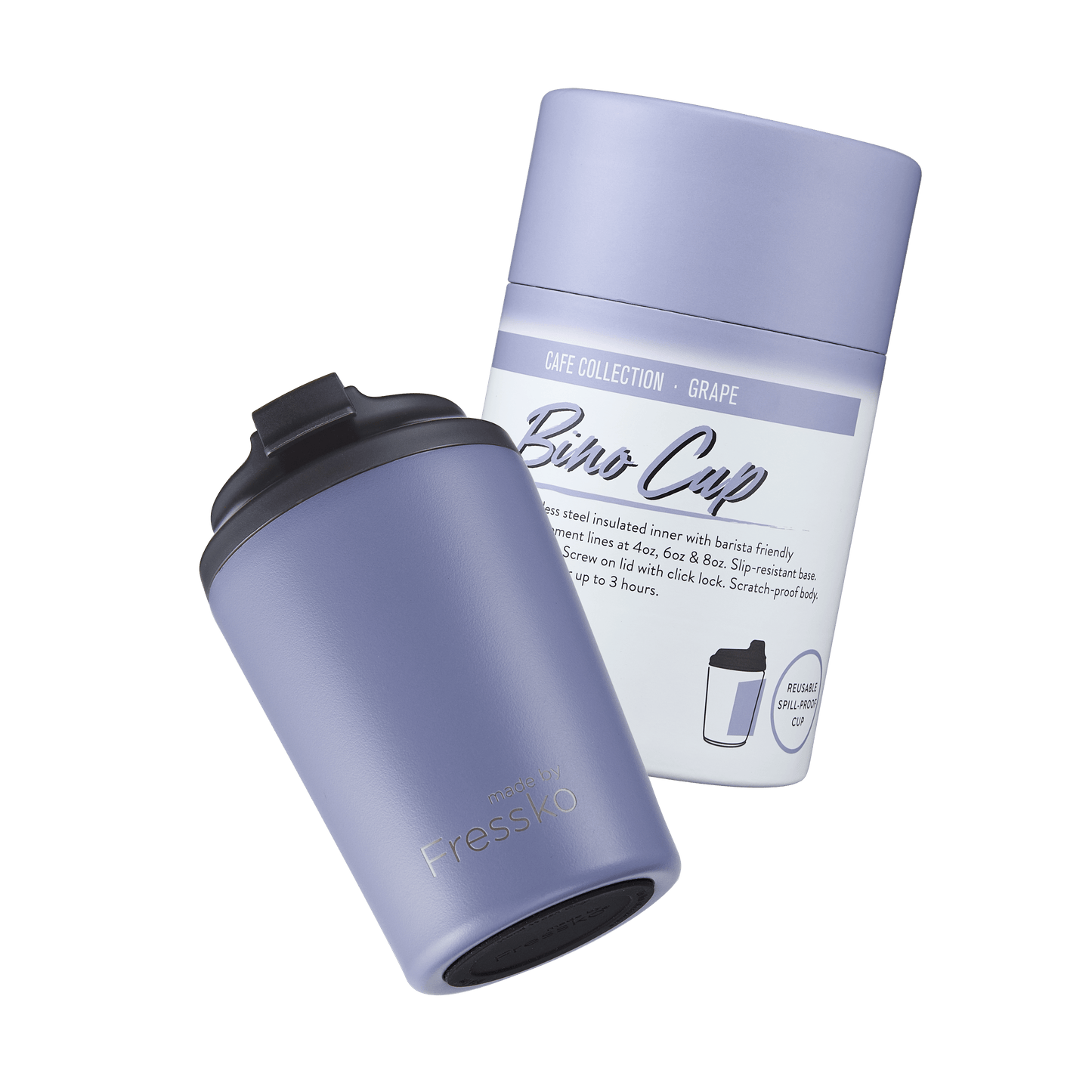 Reusable Cup | Bino 227ml/8oz - Grape Made By Fressko Coffee cup