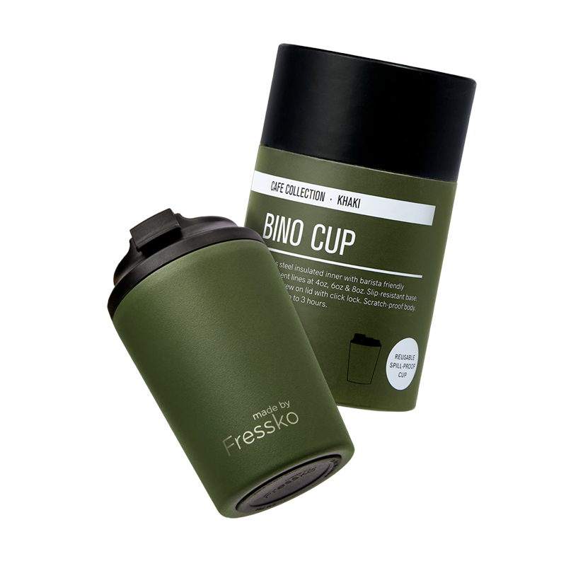 Reusable Cup | Bino | Khaki | Stainless Steel | 227ml/8oz