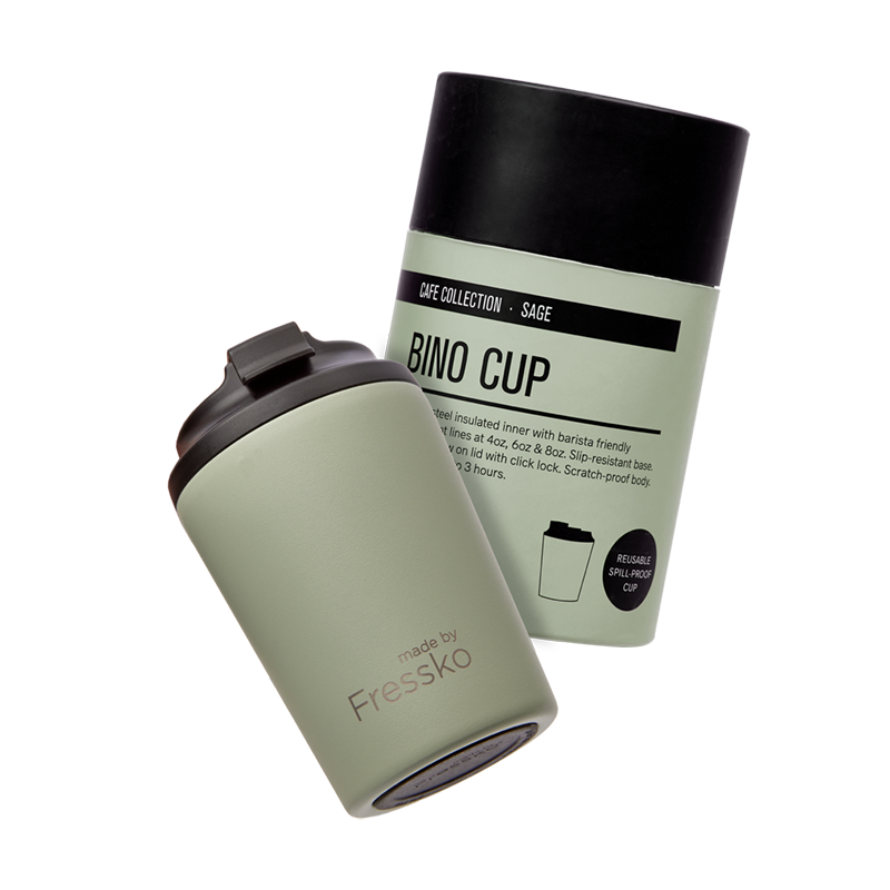 Reusable Cup | Bino | Sage | Stainless Steel | 227ml/8oz