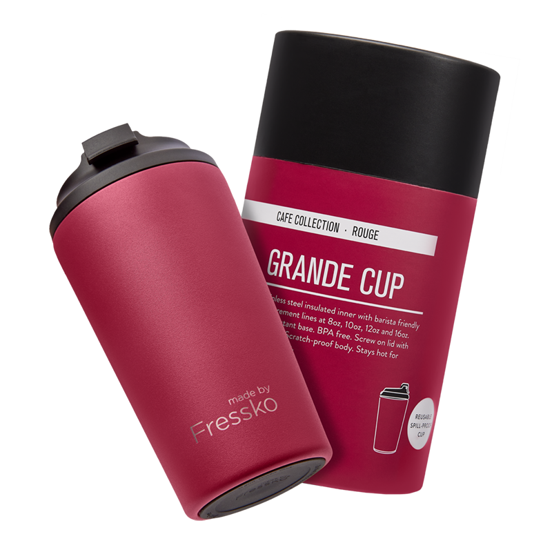 Reusable Cup | Grande | Rouge | Stainless Steel | 475ml/16oz