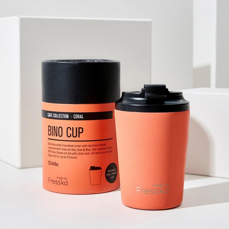 Reusable Cup | Bino | Coral | Stainless Steel | 227ml/8oz