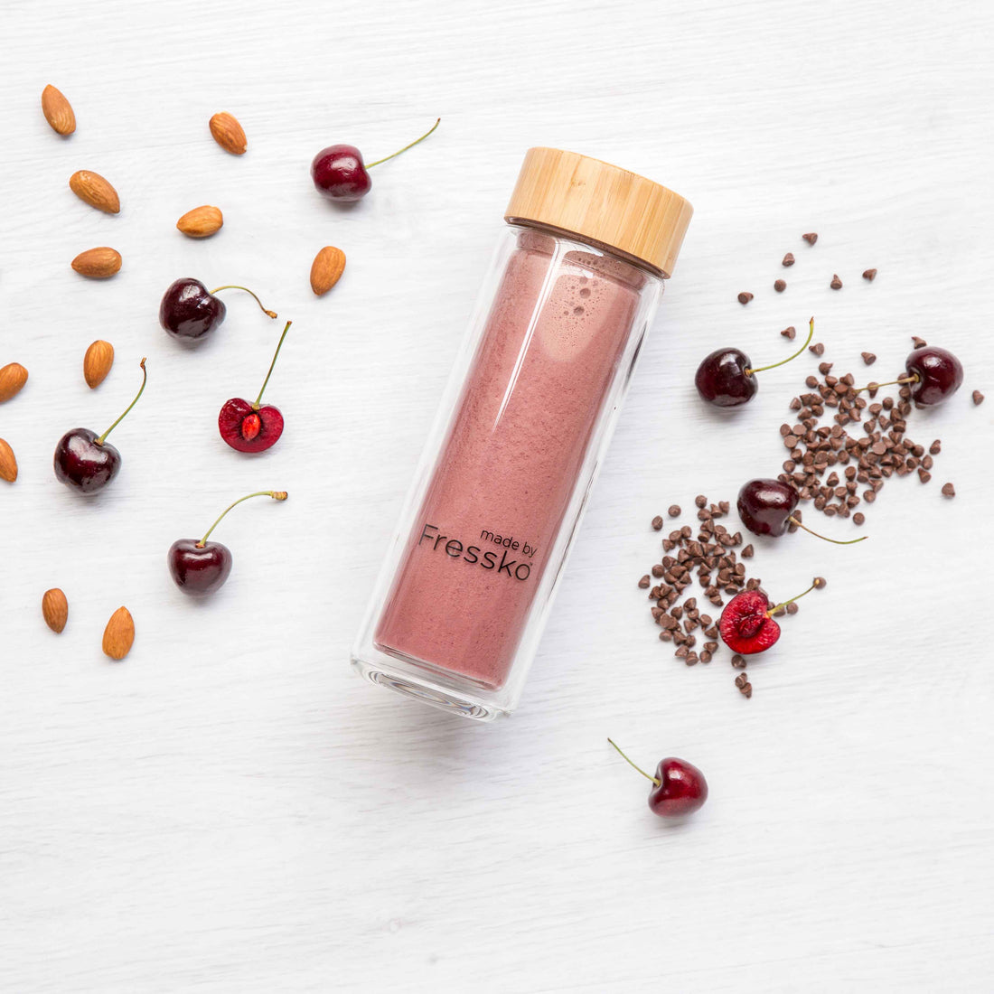 chocolate cherry milkshake in a Fressko flask