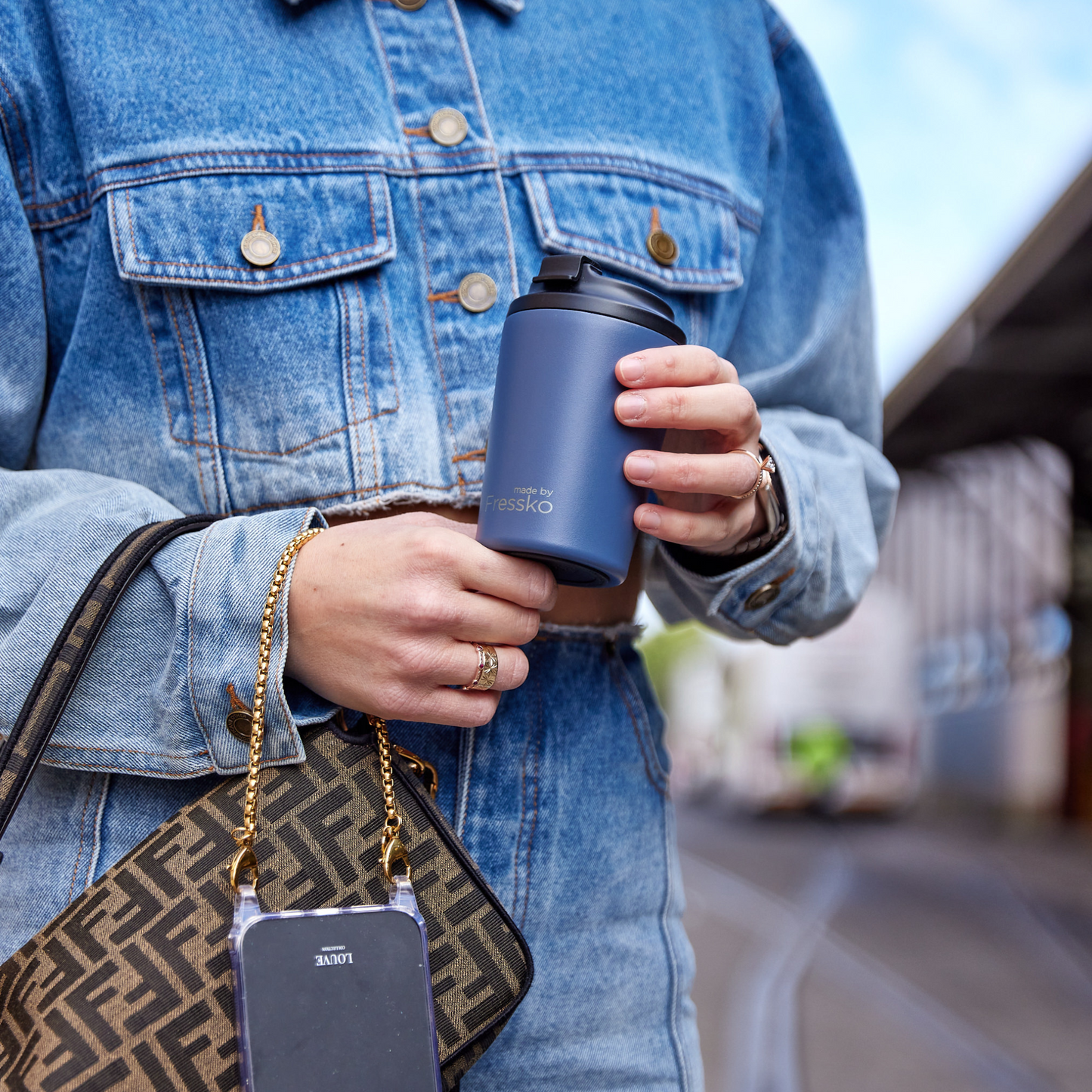 Reusable Cup | Bino | Denim | Stainless Steel | 227ml/8oz