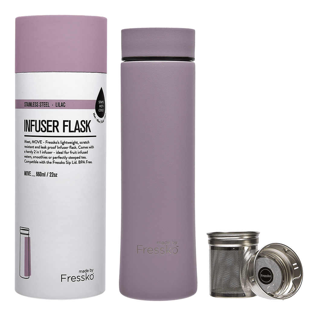 Infuser Flask | Move | Lilac | Stainless Steel | 660ml/22oz
