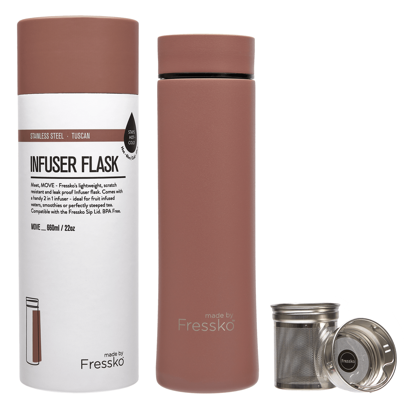 Infuser Flask | Move | Tuscan | Stainless Steel | 660ml/22oz